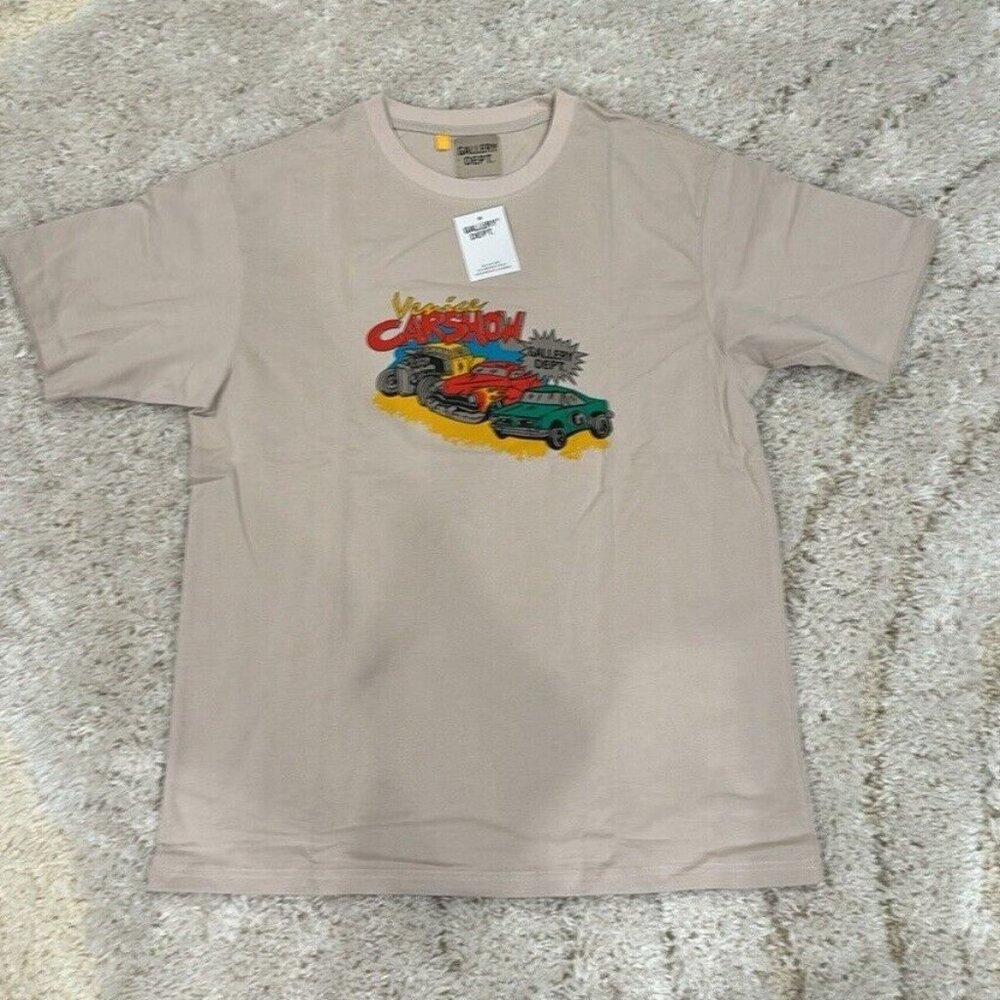 Gallery Dept Cream / Tan T-Shirt Venice Car Show Logo For Men Size Large